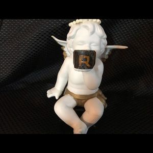 HANDMADE WOODEN TRAMP ART VINTAGE R SIGNET RING